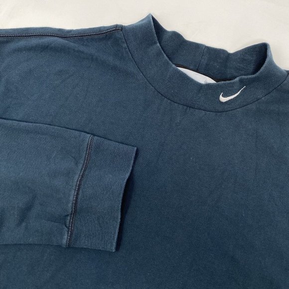 Nike Men's XL Cotton Blend‎ Solid Black Long Sleeve PullOver Crew Neck Shirt - Picture 1 of 5
